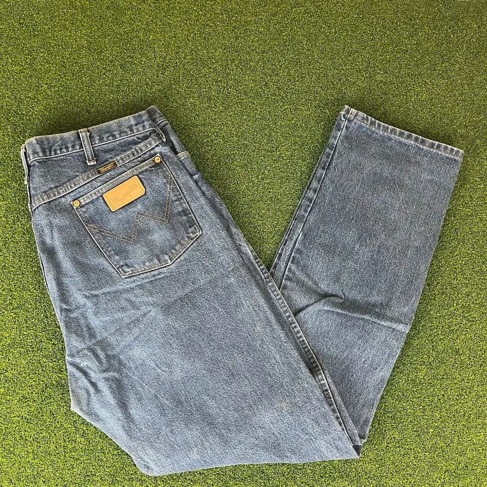 Wrangler Mens Medium Wash Iconic Cowboy Cut Original Fit Jeans Sz 40x34